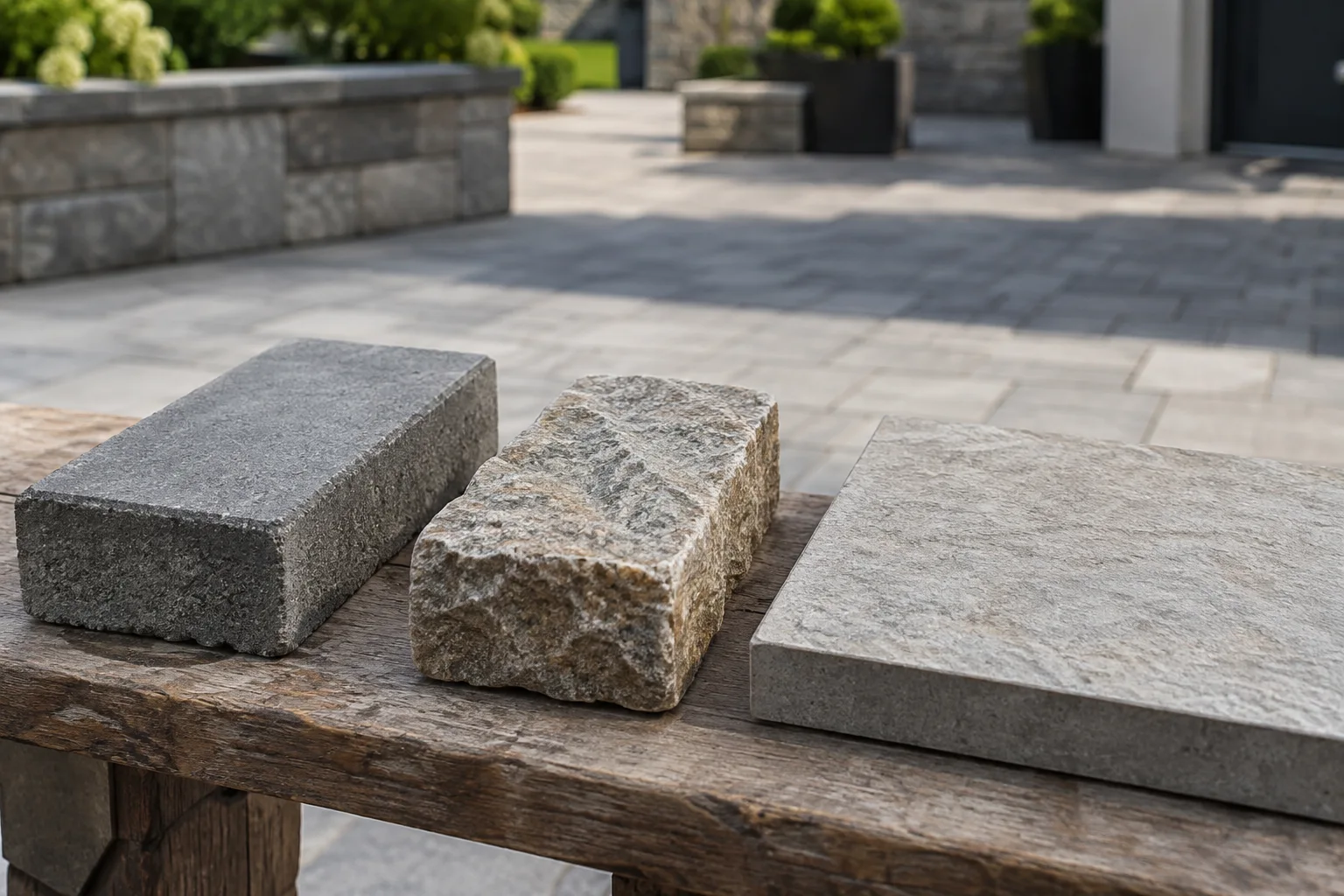 Betonpflaster, Naturstein und Keramik als Materialauswahl für Aussenflächen